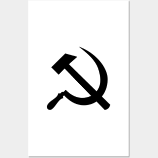Hammer and Sickle Black Posters and Art
